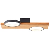 Brilliant - Cheesy LED Deckenleuchte 40x25cm matt schwarz/holz braun