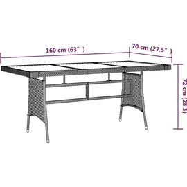 vidaXL 7-tlg. Garten-Essgruppe Poly Rattan Schwarz
