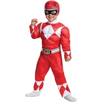 Disguise Offizielles Power Rangers Kostüm Kinder Rot Kleinkind, Karneval Kostüm Kleinkinder Ranger Faschingskostum Geburstag Superhelden Kostum fur Kleinkind Jungen Powerrangerskostüm