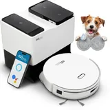 EZICLEAN Robot aspirateur Laveur connecté Avec Base de vidage All in One Z15 Pro