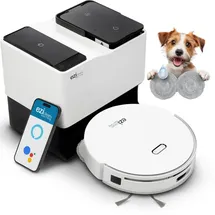 EZICLEAN Robot aspirateur Laveur connecté Avec Base de vidage All in One Z15 Pro