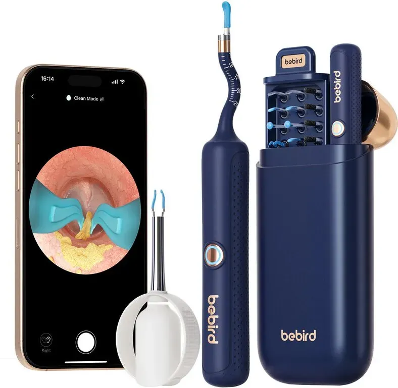 bebird Ohrenschmalzentfernungsset mit Kamera & Pinzette, FHD visueller Ohrreiniger mit flexiblem Ohrschaber, 2-in-1 Ohrreinigungsset für HNO-Untersuchung, Otoskop mit wechselbaren Spitzen für Erwachsene & Kinder