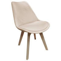 HTI-Living Esszimmerstuhl Stuhl Atlanta Velvet Creme (Stück, 1 St), Esszimmerstuhl Samtbezug Holzfüße weiß