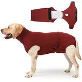 CLGrich Haustier Erholungsanzug, Hygienekleidung Für Hunde, Alternativen Für Hunde-Strampler Bauchwunden Bandagen Wiederverwendbare Hundewindeln Mit Welpenwindeln (L,Wine Red)