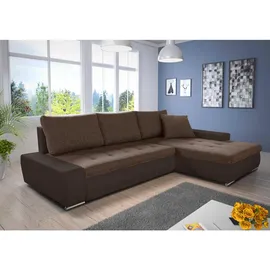 Sofnet Eckcouch Textil 5-Sitzer Braun