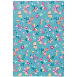 Snapstyle Kinder Spiel Teppich Schmetterling Türkis 80x400cm