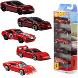 Hot Wheels JLN12 - Ferrari 5er-Pack mehrfarbig 1:64
