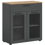 xonox.home Kommode Niklas 78 x 84 x 35 cm Anthrazit / Eiche