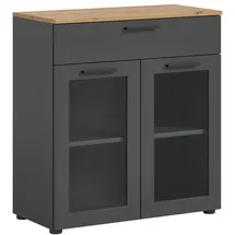 xonox.home Kommode Niklas 78 x 84 x 35 cm Anthrazit / Eiche