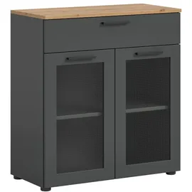 xonox.home Kommode Niklas 78 x 84 x 35 cm Anthrazit / Eiche