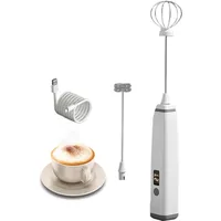 Milchaufschäumer,Liuer Milchaufschäumer Elektrisch 3-Gang USB-C Abnehmbarer Handheld Wiederaufladbarer Milchaufschäumer mit LED-Display Elektrische Milchaufschäumer,für Kaffee、Latte、Cappuccino