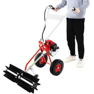 endingfuny Benzin Kehrmaschine Schneeschieber Schneefräse 43CC 2-Takt Motorbesen