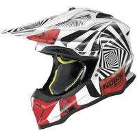 Nolan N53 Riddler Motocross Helm, weiß/rot/schwarz, M