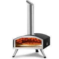Vevor Tragbarer Pizzaofen Outdoor 304,8 mm, Gas Holzpellets Holzkohle Pizzaofen, Edelstahl Pizzaofen, Max. 540 °C Holzpelletsschaufel - Pizzastein & Tragetasche–Premium Pizza Holzofen 304mm Garten
