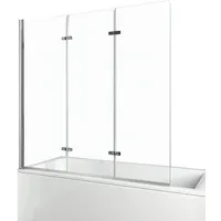 EMKE Emke, Duschkabine + Duschwand 3-teilig faltbar mit NANO Badewannenwand