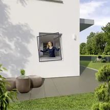 Primaster Fliegenschutzgitter mit Aluminiumrahmen 130 x 150 cm Schwarz