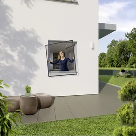 Primaster Fliegenschutzgitter mit Aluminiumrahmen 130 x 150 cm Schwarz