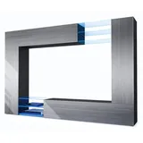 Vladon Wohnwand, Anthrazit, Holzwerkstoff, 262x182.5x39 cm, Wohnzimmer, Wohnwände, Wohnwand-Sets