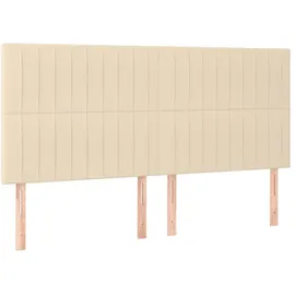 vidaXL Boxspringbett mit Matratze Creme 180x200 cm Stoff