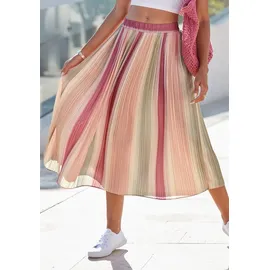vivance by lascana Plisseerock Damen Gestreift Mehrfarbig 44