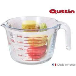 Quttin Glas-Messbecher 1 Liter Glasmessbecher Messbecher hitzebeständig 1000ml