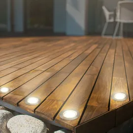 Briloner Connect to Shine 3er Set LED Bodeneinbaustrahler mit Bodenhülse, IP67 12 V 3er-Starterset - 4,5cm Topf