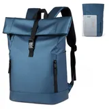 Aulenge Rolltop Rucksack Wasserdichter für Damen Herren Laptop Rucksack Tagesrucksäcke Travel Backpack für Reisen Radfahren Uni Blau
