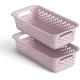 ProHome Aufbewahrungskorb Kunststoff 20 x 10 x 5 cm rosa