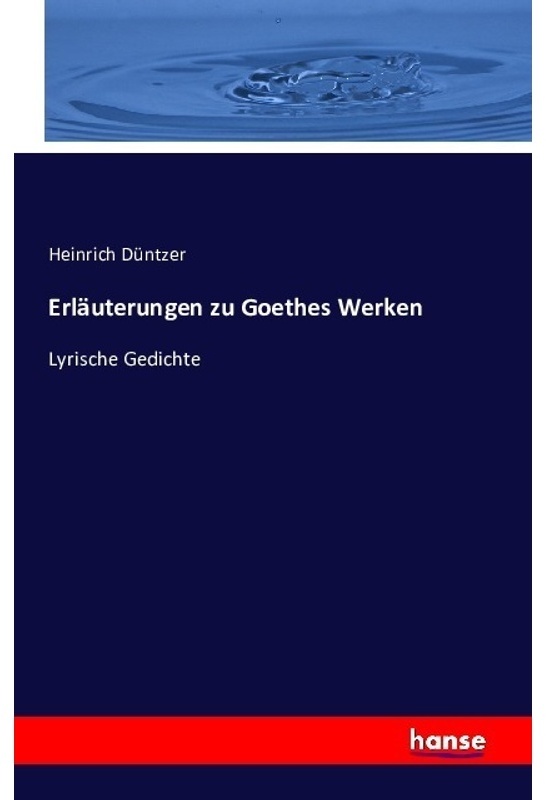 Erläuterungen Zu Goethes Werken - Heinrich Düntzer, Kartoniert (TB)