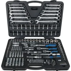KS Tools CHROMEplus Steckschlüssel-Satz 1/4 Zoll + 3/8 Zoll + 1/2 Zoll 124-tlg.