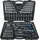 KS Tools CHROMEplus Steckschlüssel-Satz 1/4 Zoll + 3/8 Zoll + 1/2 Zoll 124-tlg.