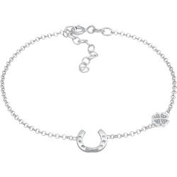 Nenalina Hufeisen Kleeblatt Glück Emaille 925 Silber Armbänder & Armreife   Damen 