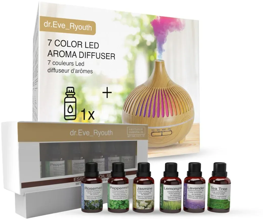 Dr. ever youth LED-Aroma-Diffusor + Öl-Set 1000 g