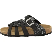 Supersoft Classic Pantoletten Lederdecksohle, Korkfußbett, Schnutzabweisend - Schwarz)