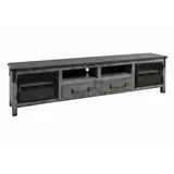 Massivmoebel24 TV-Board Mango 220x40x60 grau lackiert HEAVY INDUSTRY #135