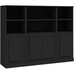 vidaXL Highboards 3 Stk. Schwarz Holzwerkstoff