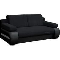 MOEBLO Schlafsofa York, Couch für Wohnzimmer, Sofagarnitur Polstersofa Wohnlandschaft, mit Schlaffunktion und Bettkasten schwarz