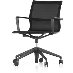 Vitra - Physix Studio Bürodrehstuhl, Bezug TrioKnit black pearl, Rahmen tiefschwarz, weiche Rollen