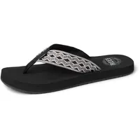 REEF Smoothy Men's Beach Flip Flop, Soft Woven Strap Made From 100% Recycled PET, Grau/Grau, 6 - 38 EU