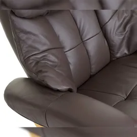 Robas Lund Relaxsessel Calgary 2, Fernsehsessel Sessel, Echtleder 150kg belastbar ~ braun, naturbraun