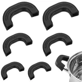 ZXNJA 3 Paar Silikon Topfgriffe,Silikongriffe Für Töpfe,Topfgriff Hitzeschutz,Topfgriffe,Rutschfeste Griffe Für Suppentöpfe, Bratpfannen, Gusseisenpfannen(Schwarz, 3 Größen)