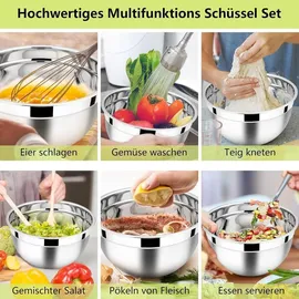 luxuskollektion Rührschüssel Set Salatschüssel Deckel 4.5L 2.7L 1.5L