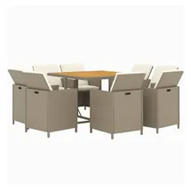 vidaXL Garten-Essgruppe 9-tlg. Beige