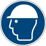 Neutralware Hinweisschild Kopfschutz benutzen ISO 7010/M014 rund 20 cm Blau