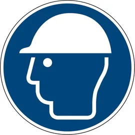 Neutralware Hinweisschild Kopfschutz benutzen ISO 7010/M014 rund 20 cm Blau
