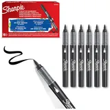 Sharpie Creative Marker Acryl-Farbstifte | Wasserbasierte Farbmarker mit Pinselspitze | Bastel- & Künstlerbedarf | Schwarz | 6 Stück