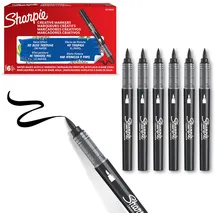 Sharpie Creative Marker Acryl-Farbstifte | Wasserbasierte Farbmarker mit Pinselspitze | Bastel- & Künstlerbedarf | Schwarz | 6 Stück