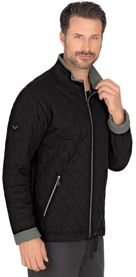 Trigema Sweatjacke TRIGEMA Steppjacke aus Sweat-Qualität (1-tlg) bunt|schwarz XXXL