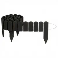 Creative Home Staketenzaun 200 x 10 cm Schwarz