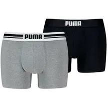 Puma Boxershorts » MEN EVERYDAY PLACED LOGO BOXERS 2P« Packung, 2er Pack, mit Logo Webbund, Gr. S, middle grey melange / black, , 59722455-S